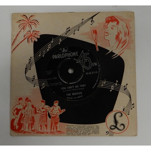 480 - A rare Parlophone Made in India copy of Can't Buy me Love by The Beatles together with various Frenc... 