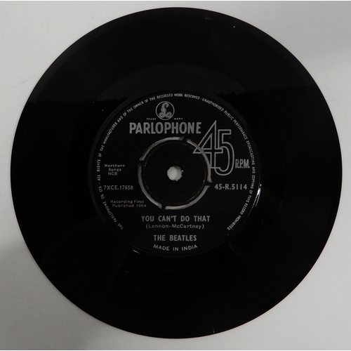 480 - A rare Parlophone Made in India copy of Can't Buy me Love by The Beatles together with various Frenc... 