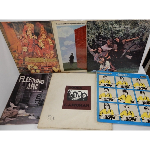 483 - A lot os vinyl LP records with examples by George Harrison, The Kinks, David Bowie, James Taylor, Th... 