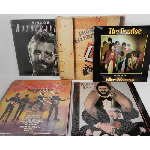 489 - A lot of The Beatles and related box set vinyl records and Ringo Starr vinyl LP records with The Bea... 