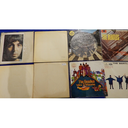 492 - An extensive lot of The Beatles records with some multiple versions, to include the White Album, Bea... 