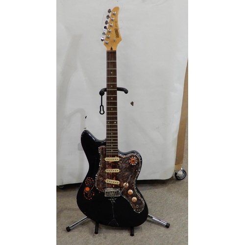 494 - A Hohner Professional JT 60 electric guitar serial number C201748 featuring customised decoration