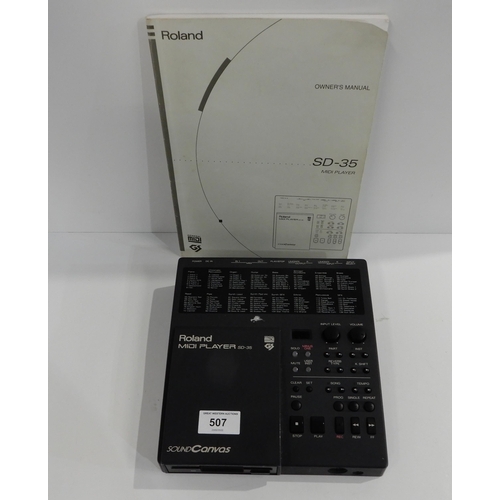 507 - A Roland SD-35 midi player with owner's manual