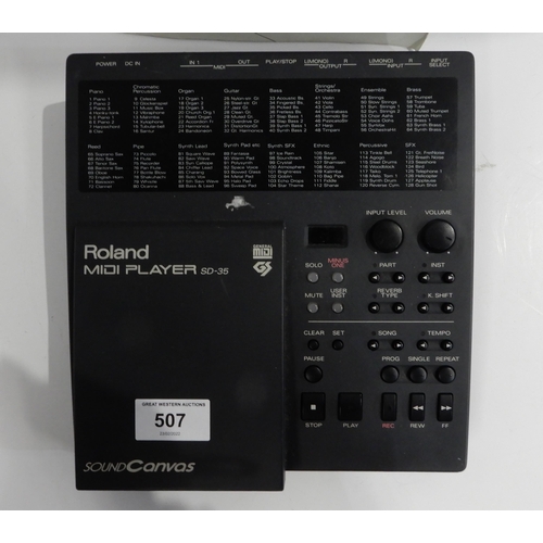 507 - A Roland SD-35 midi player with owner's manual