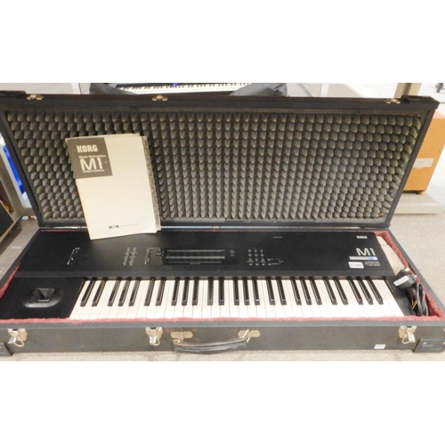 508B - A Korg M1 piano keyboard synthesiser with a fitted case