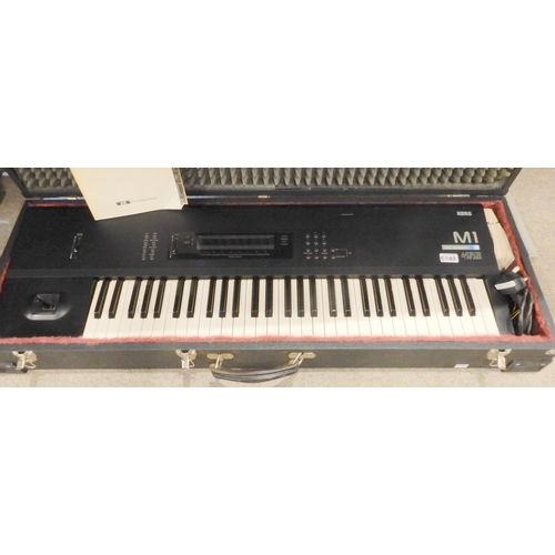 508B - A Korg M1 piano keyboard synthesiser with a fitted case