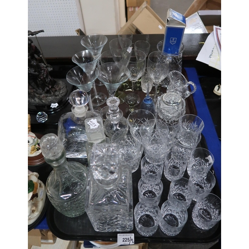 225 - A selection of cut and moulded glass including Wedgwood tumblers, tudor tumblers, a Dartington cryst... 