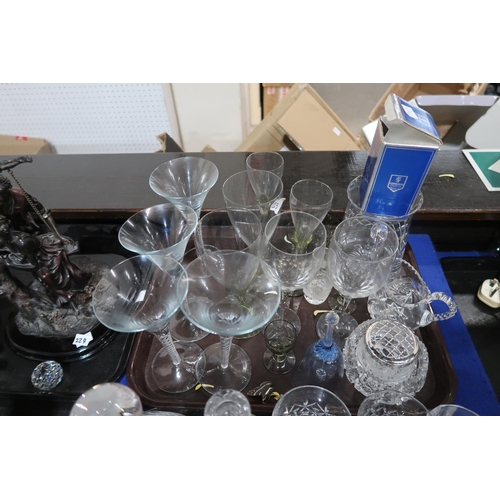 225 - A selection of cut and moulded glass including Wedgwood tumblers, tudor tumblers, a Dartington cryst... 