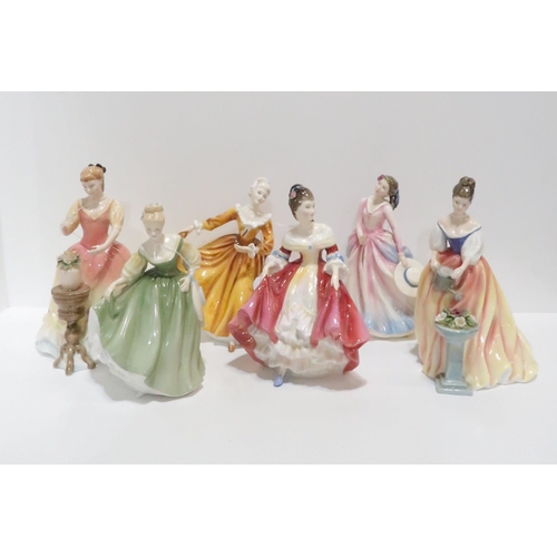 230 - Royal Doulton figures Kirstie, Fair Lady, Alexandra, Barbara, Southern Belle & Sarah