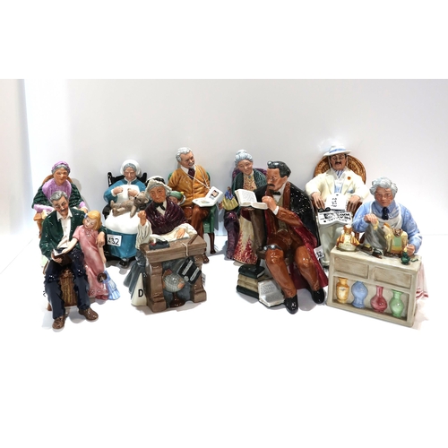 232 - Royal Doulton figures The Professor, Grandpa's story, Schoolmarm, Pride and Joy, The Family Album, T... 