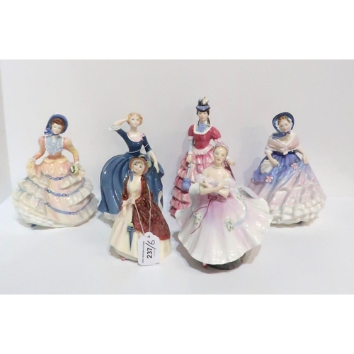 237 - Royal Doulton figure Paisley shawl, Tina, Diane, The Ballerina, Alice, Hannah