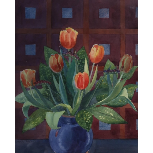 941 - JUNE SHANKS DA (SCOTTISH) TULIPSWatercolour, signed lower left, dated (20)05, 38 x 30cm ... 