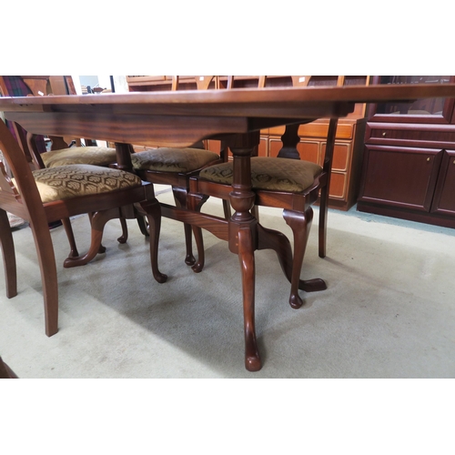 110 - A 20th century mahogany extending dining table, six mahogany dining chairs and three further mahogan... 