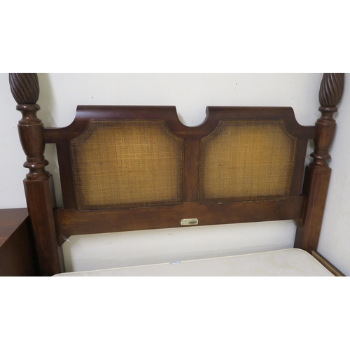 126 - A 20th century mahogany framed Beregere backed king size bed, 203cm high x 225cm long x 165cm wide