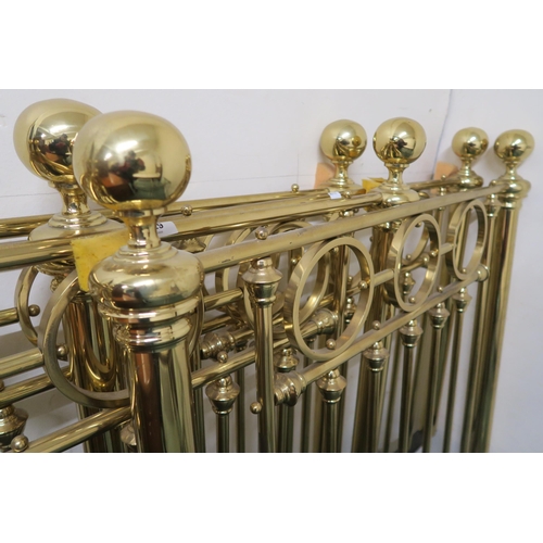 129 - Two pairs of contemporary brass single brass bed ends, 124cm high x 95cm wide (4)