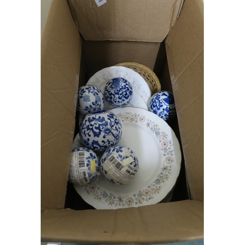 159 - A lot of two boxes of ceramic plates etc 