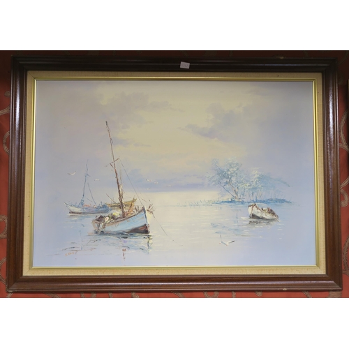 24 - A lot of three assorted decorative framed oils on canvas (3)