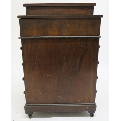 29 - A Victorian mahogany and crossbanded inlay Davenport with four drawers to right hand side, 84cm high... 