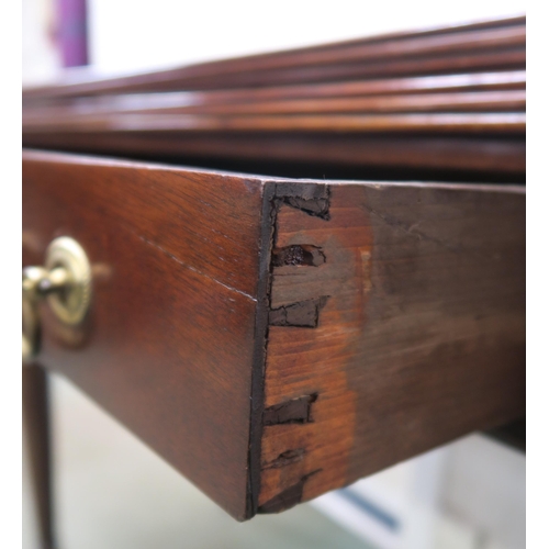 30 - A Victorian mahogany single drawer foldover tea table, 73cm high x 102cm wide x 51cm deep