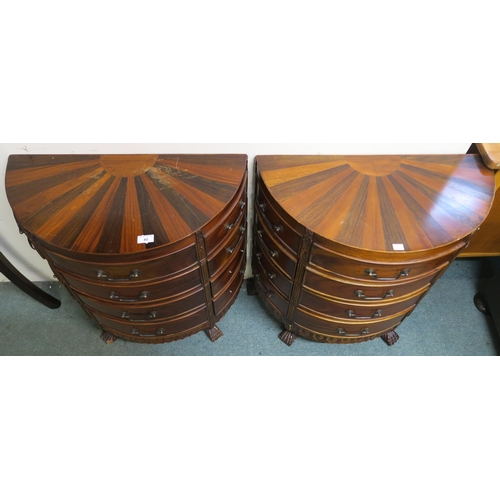 40 - A pair of 20th century mahogany dome front twelve drawer chests (2)...