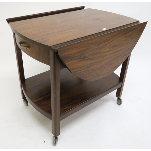 47 - A 20th century mahogany two drawer canteen with silver plate contents and a mahogany drop end single... 