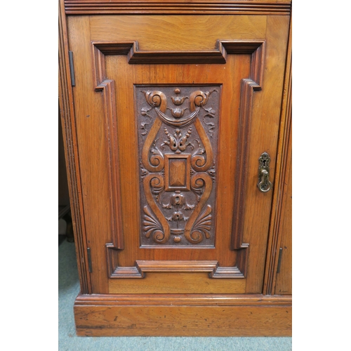 51 - An Edwardian mahogany sideboard, 183cm high x 154cm wide x 50cm deep