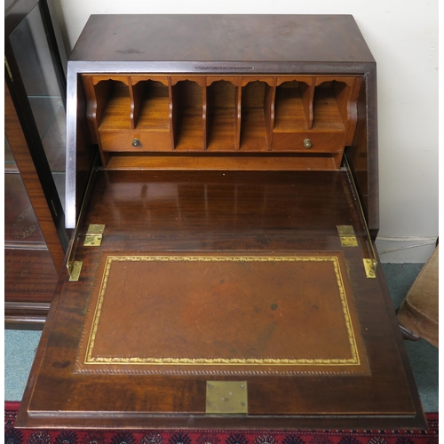 52 - A 20th century mahogany single drawer writing bureau, 100cm high x 68cm wide x 50cm deep