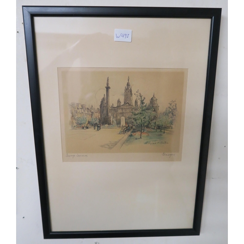 6 - A print of Glasgow George Square and another print of Loch Katrine (2)