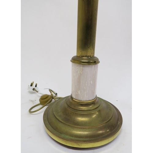 70 - A 20th century brass Corinthian column style standard lamp, 157cm high and another mahogany standard... 