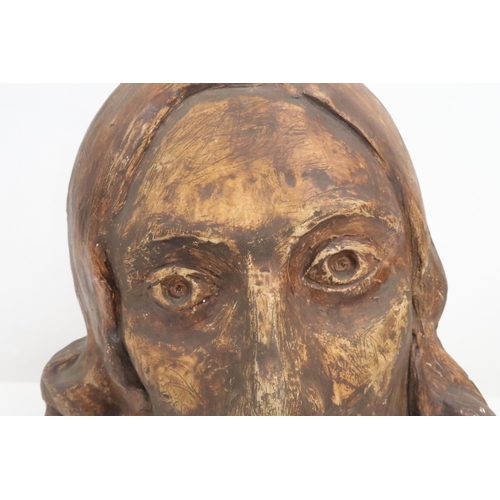 1026 - BRITISH SCHOOL (20TH CENTURY)FEMALE HEADPlaster of Paris, 28 x 23 x 23cm (11 x 9 x 9