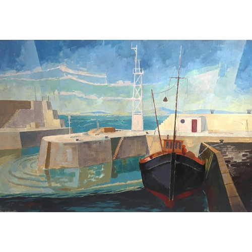 1029 - HARRY JEFFERSON BARNES (1915-1982)LOSSIEMOUTH HARBOUROil on canvas, signed lower left, dated (1965),... 