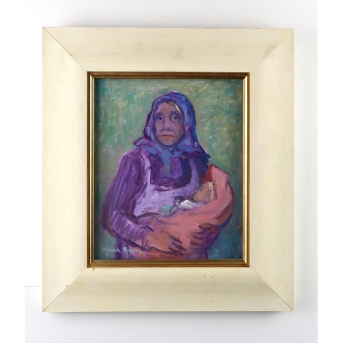 1031 - MOIRA BEATY (SCOTTISH 1922-2015)REFUGEESOil on board, signed lower left, 23 x 19cm (9 x 7.5”)Title i... 