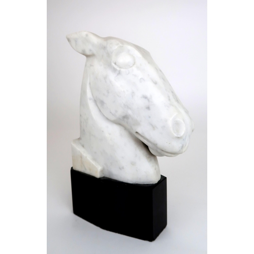 1036 -  ALAN LYDIAT DURST ARA (BRITISH 1883-1970)HORSE HEAD ON PLINTH Marble, signed, dated (1932), 28 x 18... 