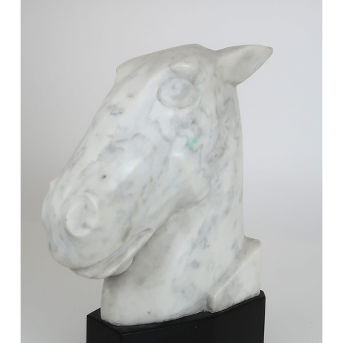 1036 -  ALAN LYDIAT DURST ARA (BRITISH 1883-1970)HORSE HEAD ON PLINTH Marble, signed, dated (1932), 28 x 18... 