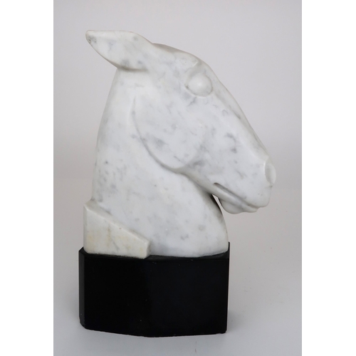 1036 -  ALAN LYDIAT DURST ARA (BRITISH 1883-1970)HORSE HEAD ON PLINTH Marble, signed, dated (1932), 28 x 18... 