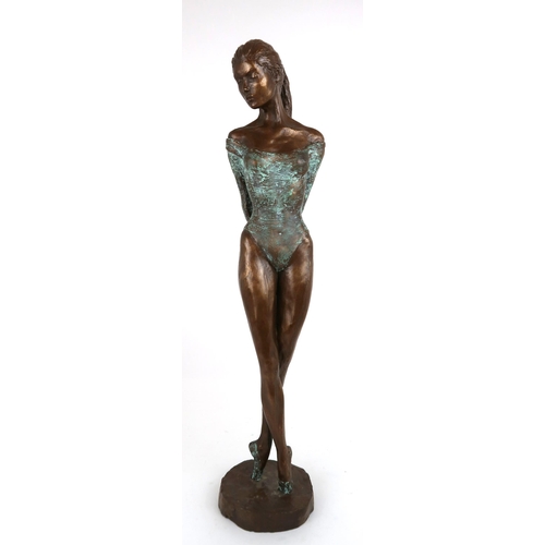 1047 - JONATHAN WYLDER (BRITISH CONTEMPORARY b.1957)CLARE II Coldcast bronze with patina leotard, limited e... 