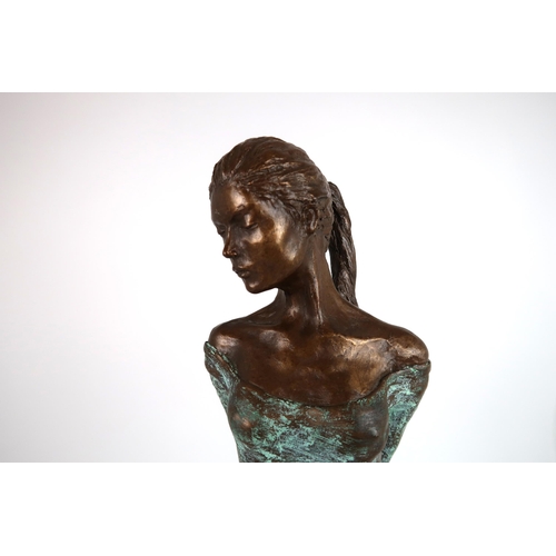 1047 - JONATHAN WYLDER (BRITISH CONTEMPORARY b.1957)CLARE II Coldcast bronze with patina leotard, limited e... 
