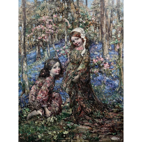 1050 - EDWARD ATKINSON HORNEL (SCOTTISH 1864-1933)IN THE BLUEBELL WOODOil on canvas, signed and dated 1912,... 