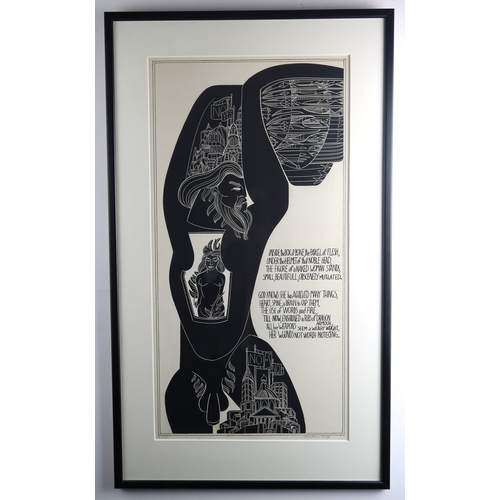 1054 - ALASDAIR GRAY (SCOTTISH 1934-2019) INSIDE THE BOX OF BONESilkscreen, signed lower right, numbered (4... 