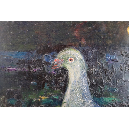 1055 - ROBERT LEISHMAN RSW (SCOTTISH 1915-1989) POET’S PIGEONOil on canvas, signed lower right, dated (19)6... 