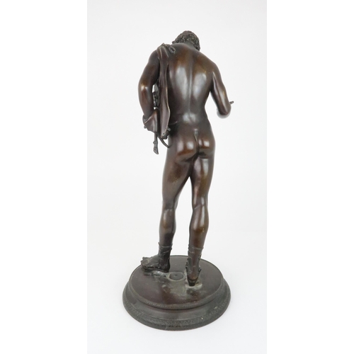 1102 - ITALIAN SCHOOL (19TH CENTURY)NARCISSUS AFTER THE ANTIQUEBronze, 62cm (24.5