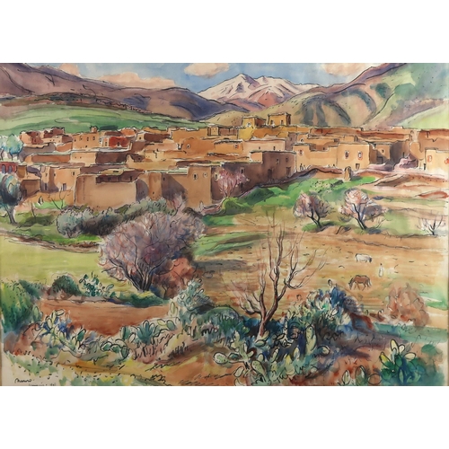 1104 - ALEXANDER GRAHAM MUNRO RSW (SCOTTISH 1903-1985)AMIZMIZ 1949; THE SPICE SOUK MARAKECHInk and watercol... 