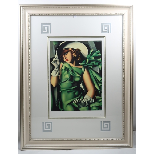1121 - TAMARA DE LEMPICKA (POLISH 1898-1980)YOUNG LADY WITH GLOVESGouttelette print, stamped Chelsea Green ... 