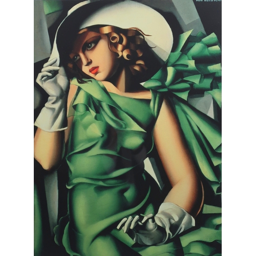 1121 - TAMARA DE LEMPICKA (POLISH 1898-1980)YOUNG LADY WITH GLOVESGouttelette print, stamped Chelsea Green ... 