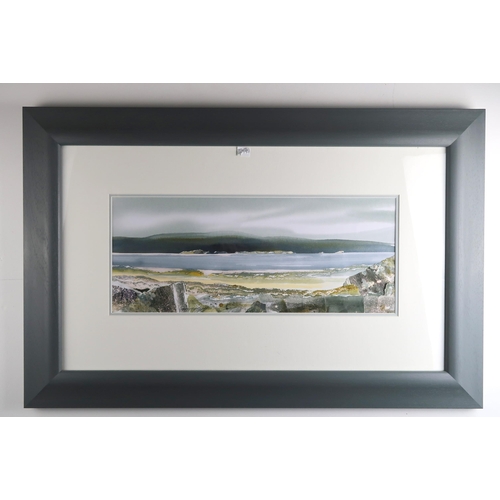 1126 - DUNCAN MACLEOD RSW (SCOTTISH B. 1952)ISLAND DREAMING - COASTAL HARMONIESMixed media collage, signed,... 