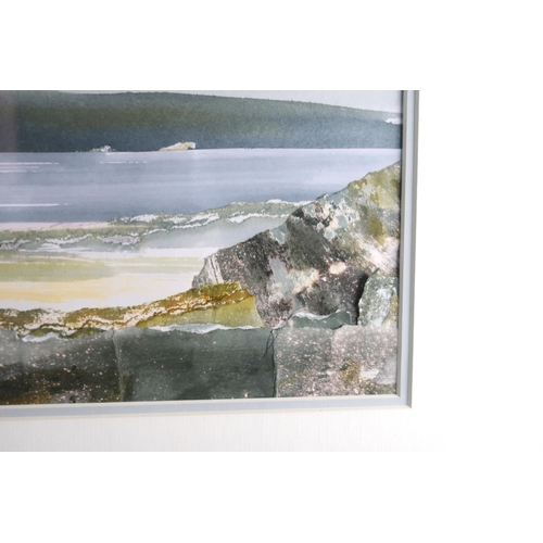 1126 - DUNCAN MACLEOD RSW (SCOTTISH B. 1952)ISLAND DREAMING - COASTAL HARMONIESMixed media collage, signed,... 