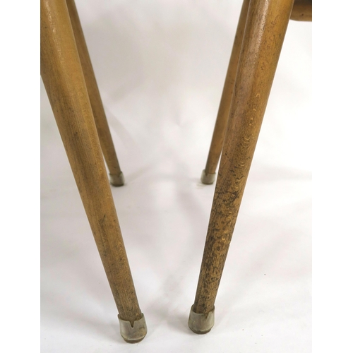 103 - A SET OF FIVE MID 20TH CENTURY ELM & BEECH ERCOL 391 ALL-PURPOSE WINDSOR CHAIRS circa 1965 79cm ... 