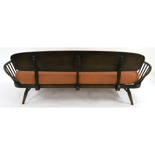 105 - A MID 20TH CENTURY STAINED ELM & BEECH ERCOL 355 DAY BED 77cm high x 209cm wide x 76cm deep... 