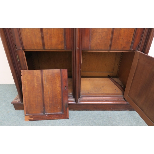 47 - A VICTORIAN MAHOGANY GOTHIC REVIVAL SECRETAIRE ESTATE CABINET,with two cabinet doors concealing pige... 