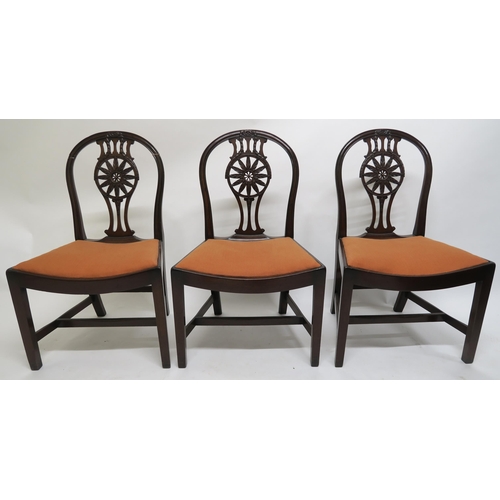 54 - A SET OF EIGHT MAHOGANY DINING CHAIRS,comprising two carvers and six regular chairs each with foliat... 